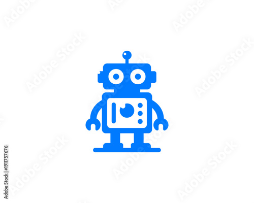 Robot minimalist logo for ai technology branding