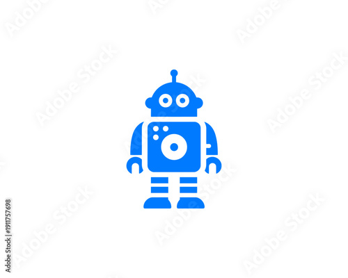 Robot minimalist logo for ai technology branding