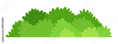 Vector image of green lawn grass for open ground, isolated on a white background. Cartoon garden image, element for your design.
