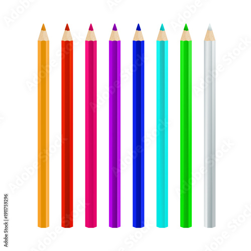 Colorful pencils set vector illustration 