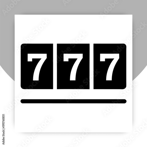777 Lucky Number Icon – Casino Jackpot Slot Machine Symbol,