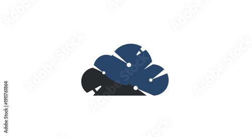 Blue Sneakers on White Background.