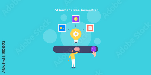 AI content ideation platform, generates visuals based on prompt, synthesizes multi format output for social media.