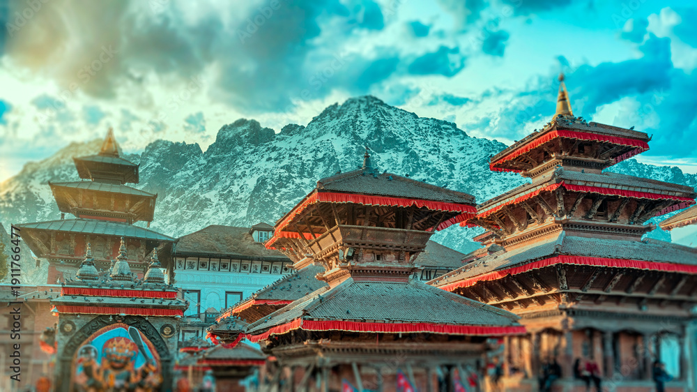 Obraz premium Buddhist monastery in the Himalayan mountains, Tibet