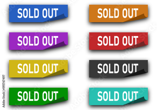 Wallpaper Mural Corner Sold Out Ribbon Banner – Marketing Label for Promotions Stock Illustration Torontodigital.ca