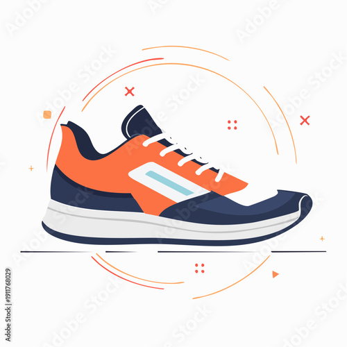 Athletic running shoe with modern design and energetic lines