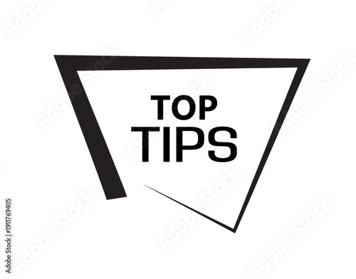 top tips sign on white background
