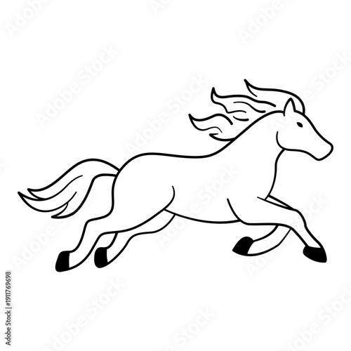 Icon of a wild horse running. Wild horse icon