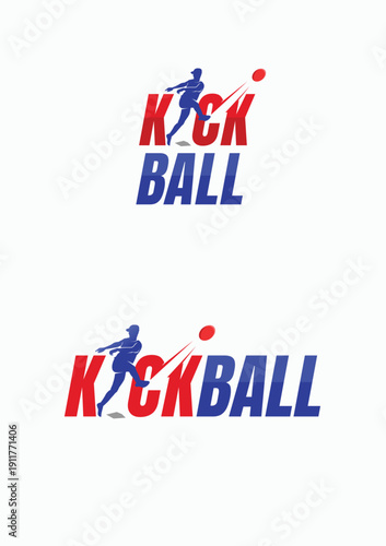 Slika na platnu Great attractive modern editable and memorable kickball logo for competition and