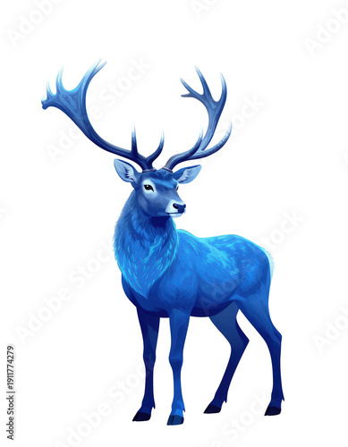 Blue Glowing Stag Standing