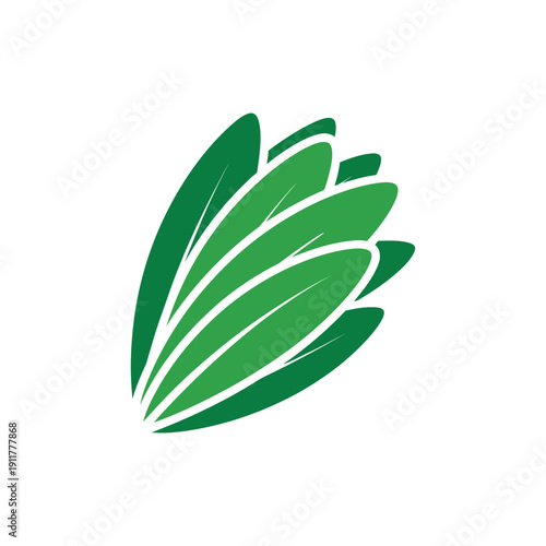 Tarragon Leaves Layered Tightly Bold Green Culinary Herb Botanical 2D Vector Icon