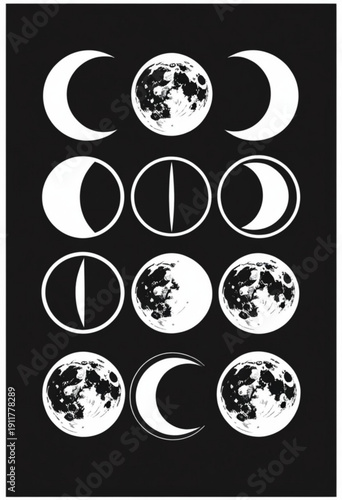 Moon and Crescent Phases