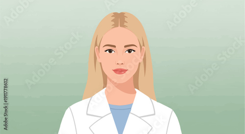 Portrait of a young female scientist in a white lab coat