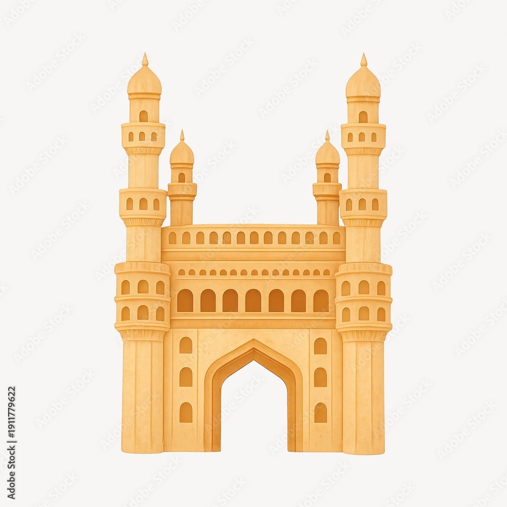 Obraz premium Iconic Indian historical monument illustration.