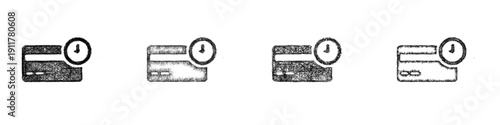 Sketch payment pending icon design set
