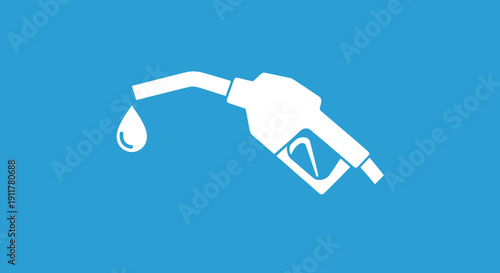 Gas Pump Nozzle with Fuel Drop.