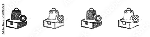 Sketch order canceled icon design set