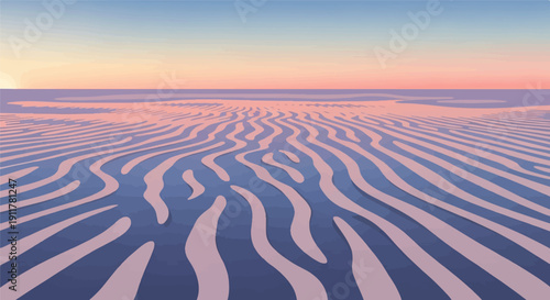 Sand dunes and ocean at sunset
