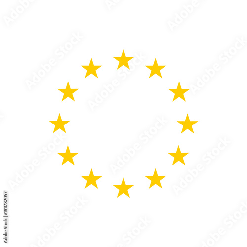 European Union yellow Stars emblem featured on the flag of EU