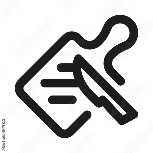 Cutting Board and Knife Professional Modern Line Icon. Minimal kitchen utensil chopping food preparation outline design