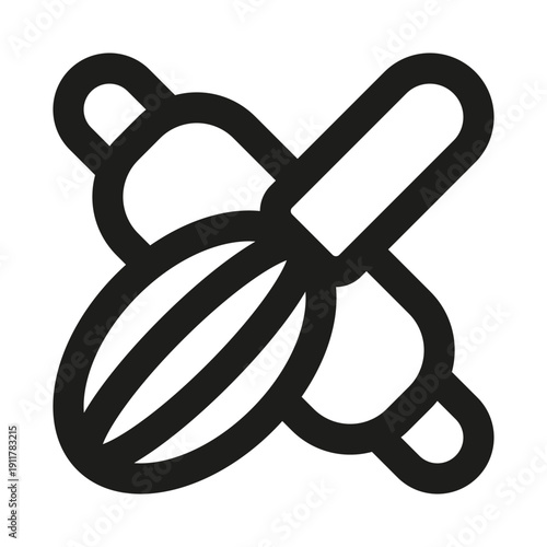 Bakery Tools Professional Modern Line Icon. Minimal kitchen baking utensils pastry preparation outline design