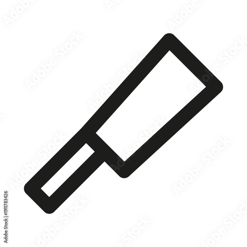 Butcher Professional Modern Line Icon. Minimal meat cutting kitchen culinary preparation outline design