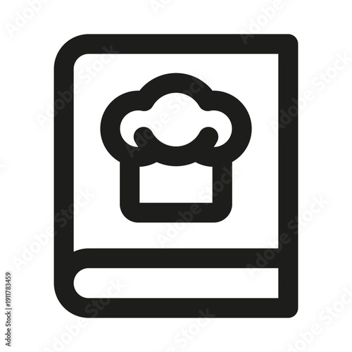 Recipe Book Professional Modern Line Icon. Minimal kitchen cooking culinary preparation outline design