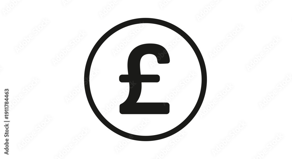 Obraz premium Pound Sterling Currency Symbol Icon.
