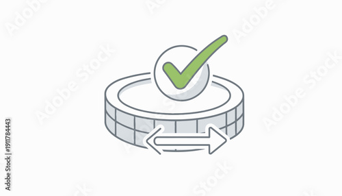 Green Check Mark on Circular Button.