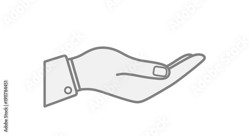 Hand with palm facing upwards outstretched.