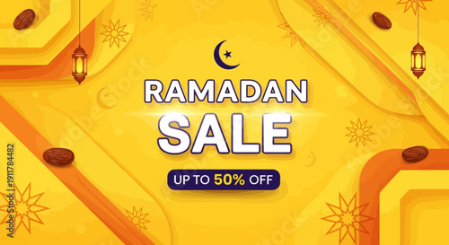 Ramadan sale discount offer text.