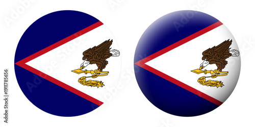 Vector illustration of American Samoa flag set on transparent background