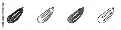 Sketch zucchini icon design set