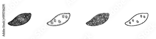 Sketch sweet potato icon design set