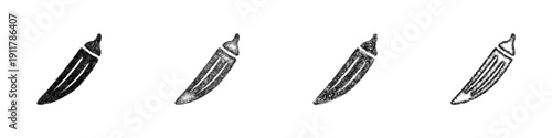Sketch okra icon design set