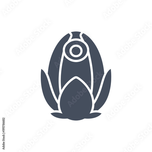 Passionflower Anther with Apical Pore Icon, Flat 2D Vector Flower Pollen Illustration