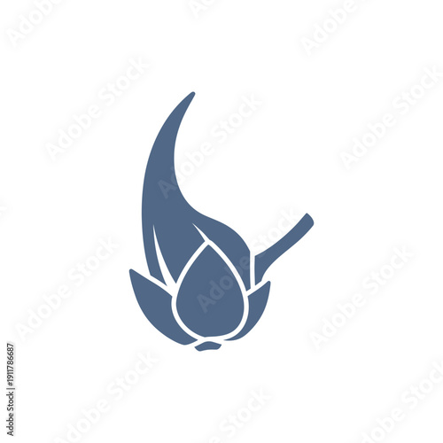 Passionflower Anther with Basal Spur Projection Icon, Flat 2D Vector Botanical Illustration