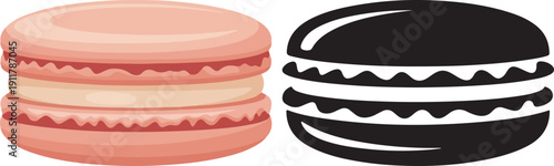 Macaron cookie illustration isolated on a white background