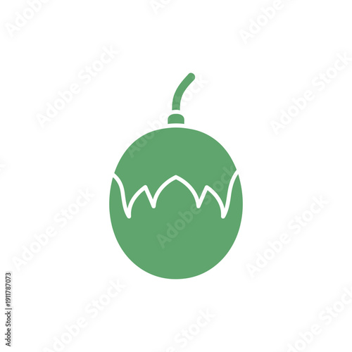 Passionflower Immature Fruit at Green Stage Vector Illustration with Developing Shape