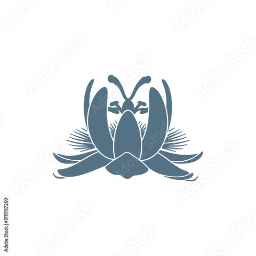 Passionflower Open Flower Vector Icon Reflexed Petals Unique Curved Back Position