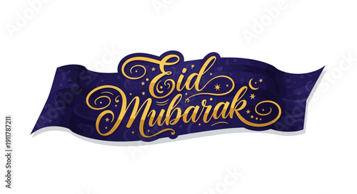 Eid Mubarak festive greeting card design.