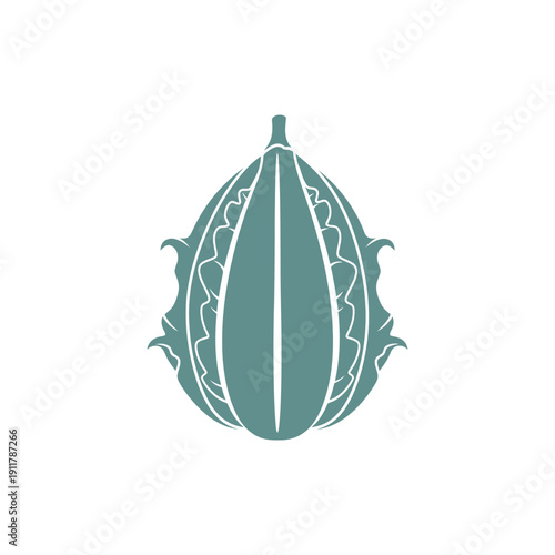 Passionflower Ovary with Winged Ribs Flanged Edges Vector Icon Detailed Protrusion