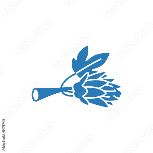 Passionflower Style Branch with Flattened Apex and Truncate End Botanical Vector