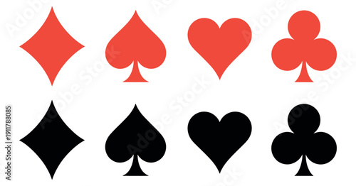 Playing Card Professional Vector Set Icons Illustration