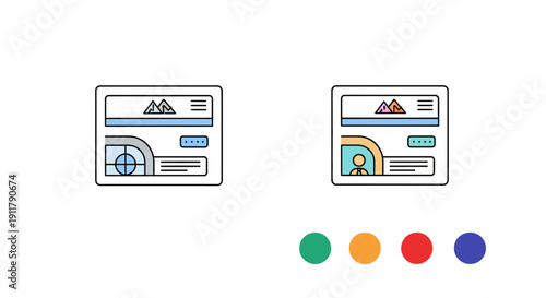 Modern UI design templates for website or application