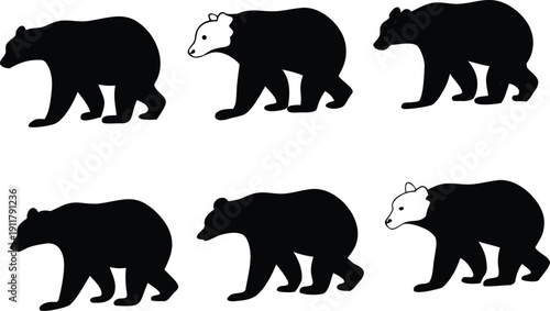 set of animals silhouettes vector