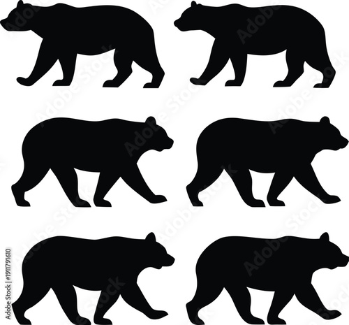 set of animals silhouettes vector