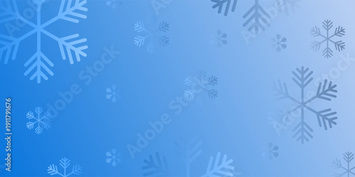 Elegant Winter Wonderland Blue Background with Falling Snowflakes and Festive Seasonal Atmosphere Design