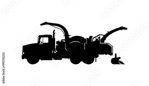 Heavy-Duty Chipper Truck Vector Illustration