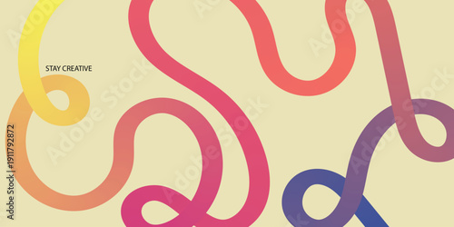 Vibrant abstract gradient line art with swirling colorful patterns